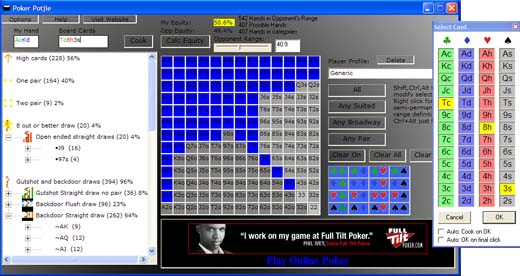 Free Poker Software Hand Range and Odds Calculator